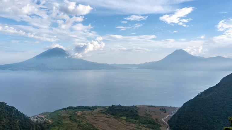 The view of the volcanoes of Guatemala - the ridge that surrounds Guatemala City