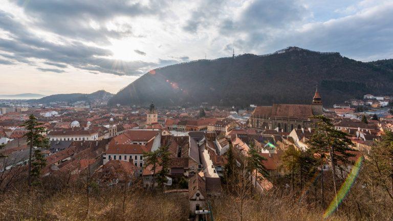 Church Square in the Old Town of Brasov, Romania