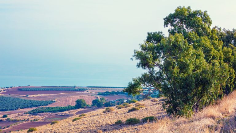 منظر من التلال يطل على طبريا وبحيرة طبريا